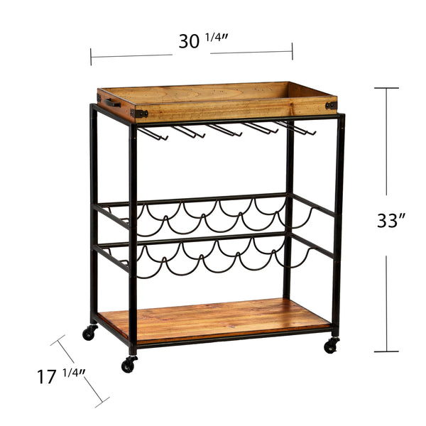 Transitional Bar Cart with Wine Rack