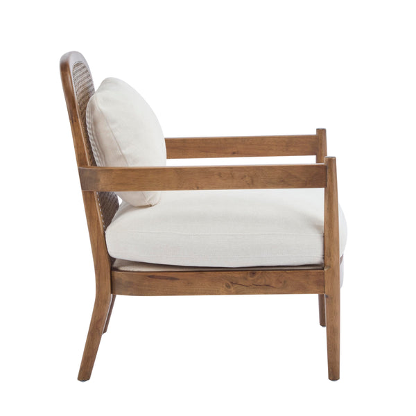 Mid-Century Club Chair Set of 2 with Rattan Back