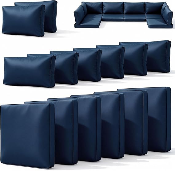 14-Piece Outdoor Patio Cushion Set with Removable Covers