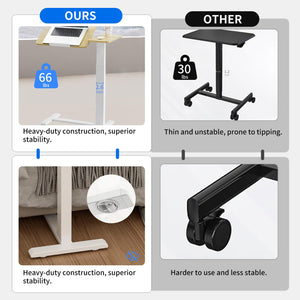 Adjustable Overbed Table with Wheels