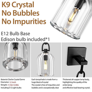 K9 Crystal Wall Sconce with Brass Frame