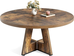 47-Inch Round Dining Table with Pedestal Base