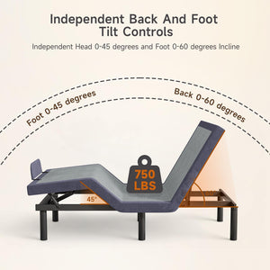 Adjustable Electric Bed Frame with Wireless Remote & Massage