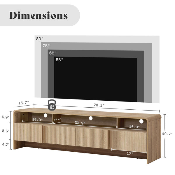 4-Piece Living Room Furniture Set – TV Stand, Coffee Table & 2 End Tables