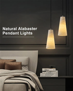 Alabaster Pendant Light – Natural Stone Ceiling Fixture