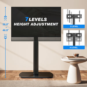 Swivel Height Adjustable TV Floor Stand for 27-70 Inch TVs