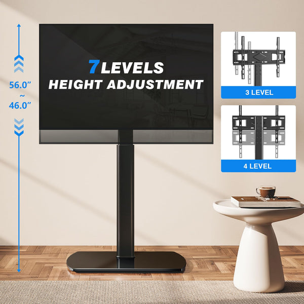 Swivel Height Adjustable TV Floor Stand for 27-70 Inch TVs