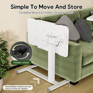 Rolling Laptop Desk with Lockable Wheels | Height Adjustable Standing Desk
