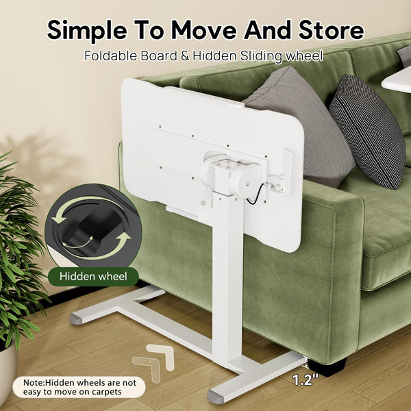 Rolling Laptop Desk with Lockable Wheels | Height Adjustable Standing Desk