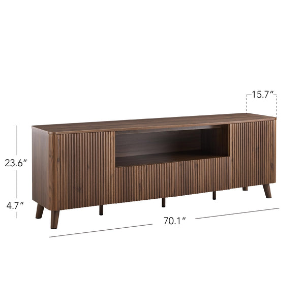 TV Stand for 80 Inch TV with Storage, Drawers & Adjustable Shelves