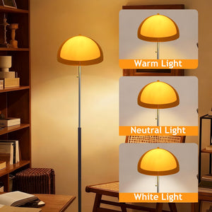 Mushroom Floor Lamp 60" Orange Mid Century Globe Acrylic Standing Lamp