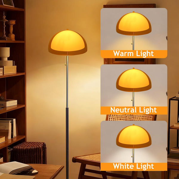 Mushroom Floor Lamp 60" Orange Mid Century Globe Acrylic Standing Lamp