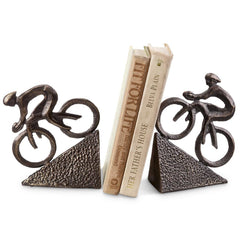 Cast Iron Racing Bicyclist Bookends