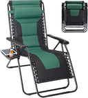 Zero Gravity Outdoor Lounge Chair Set of 2 with Cup Holder & Adjustable Pillow