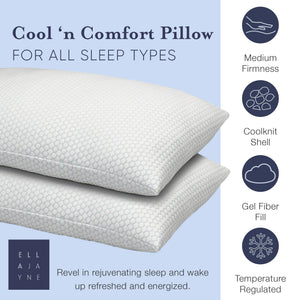 Cooling Gel Fiber Bed Pillows for Sleeping – Pack of 2