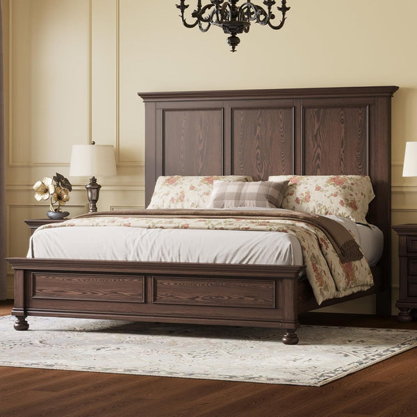 3-Piece Solid Wood Bedroom Set – Bed Frame & 2 Nightstands