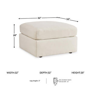 Oversized Square Accent Ottoman – Beige