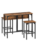 Folding Bar Table and 2-Stool Set