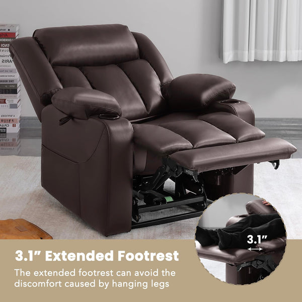 Power Lift Recliner Chair with Massage & Heat — Oversized, 400 lbs