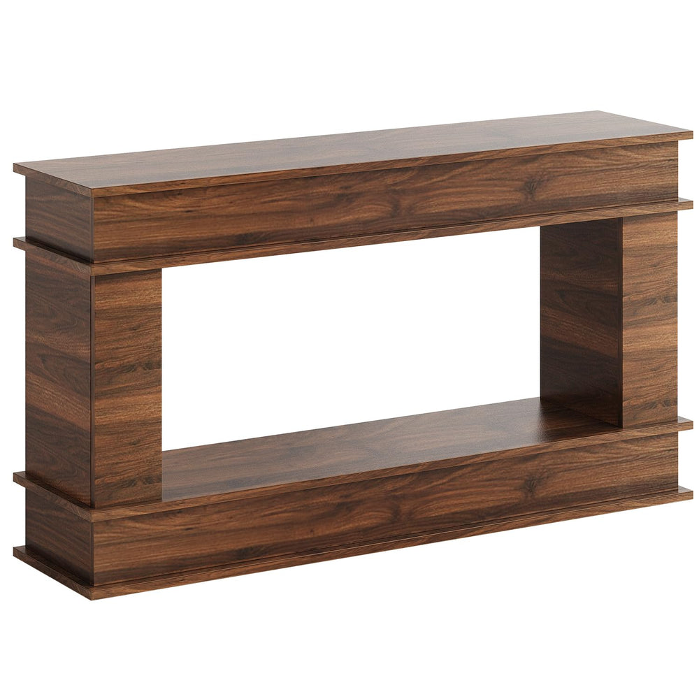 63-Inch Farmhouse Console Table with Open Shelves