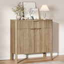 Fluted Buffet Cabinet with Storage – Modern Sideboard with Doors, Drawer & Wood Console