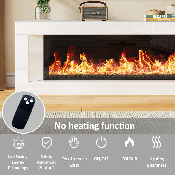 Electric Fireplace TV Stand 63 Inch with 47" Fireplace Insert