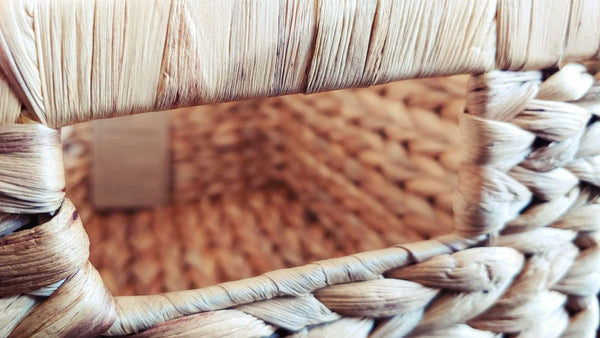 Water Hyacinth Storage Baskets – Handwoven Wicker Shelf Organizers