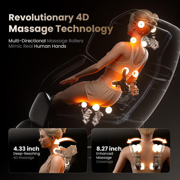 4D Full Body Massage Chair – Zero Gravity SL-Track Recliner