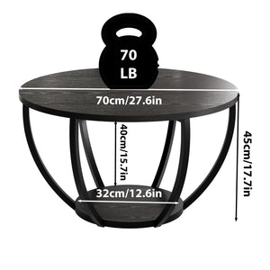 Round Coffee Table 2-Tier with Storage Shelf