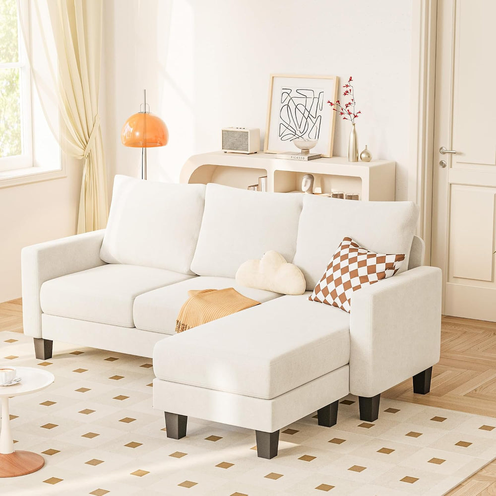 L-Shaped Sectional Sofa with Chaise and Ottoman