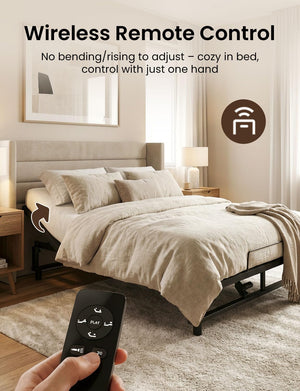King Size Adjustable Bed Frame with Wireless Remote & Zero Gravity