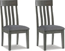 Faux Leather Rake Back Dining Chairs Set of 2