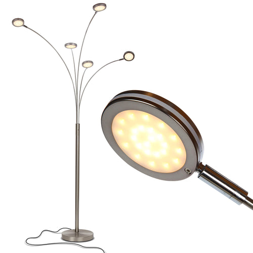 5-Head Arc Floor Lamp with Adjustable Arms