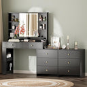 Makeup Vanity Desk with Mirror, Lights & 8 Drawers