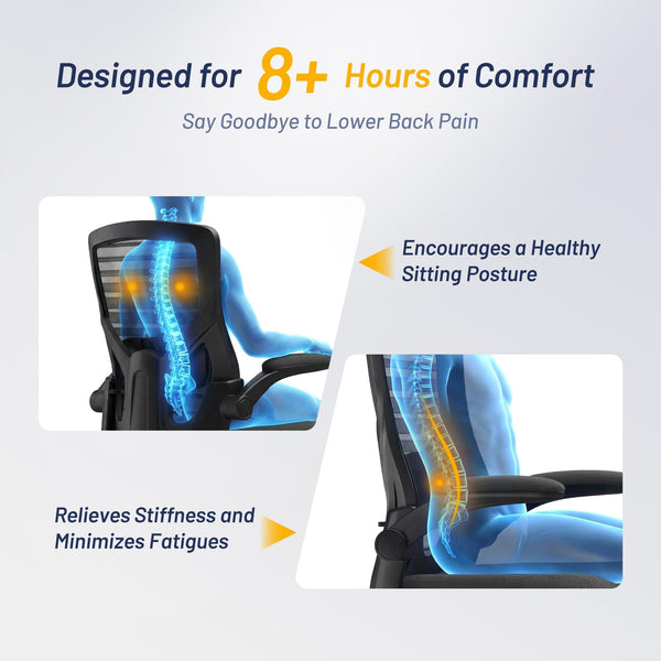 Ergonomic Mesh Office Chair with Flip-Up Armrests