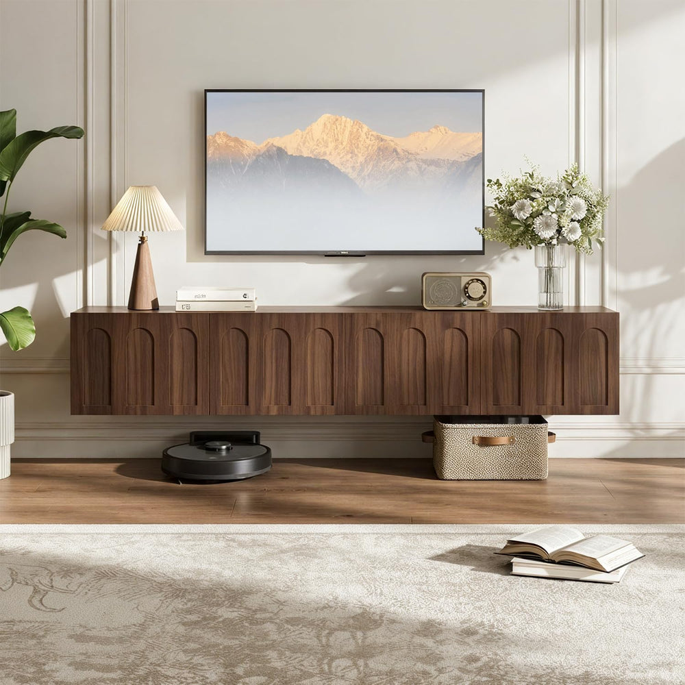 71" Floating TV Stand Wall Mounted Entertainment Center with Storage