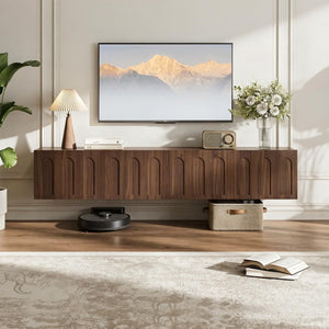 71" Floating TV Stand Wall Mounted Entertainment Center with Storage