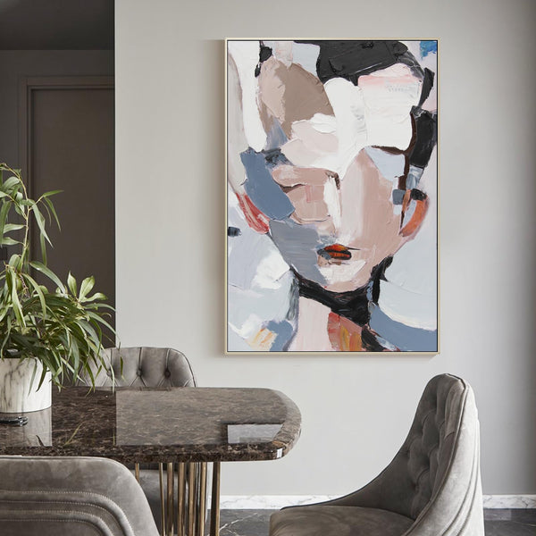 Abstract Face Framed Canvas Wall Art 45x30