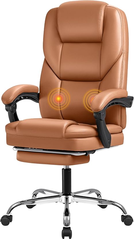 Reclining Executive Office Chair with Footrest & Lumbar Support