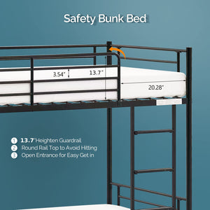 Twin Over Twin Bunk Bed with Stairs