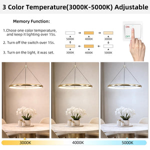 Gold Ring LED Pendant Light – Dimmable Geometric Chandelier
