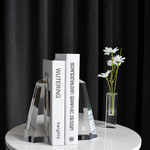Crystal Bookends Half-Obelisk Design – Set of 2