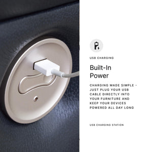 Power Reclining Sofa – Leather Match, Zero Wall, USB Charging, 3-Seat