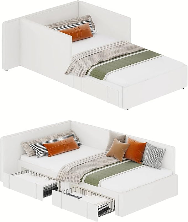 Twin Velvet Daybed with Storage Drawers