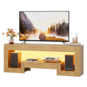 54" Wood TV Stand with LED Lights for 65 Inch TVs