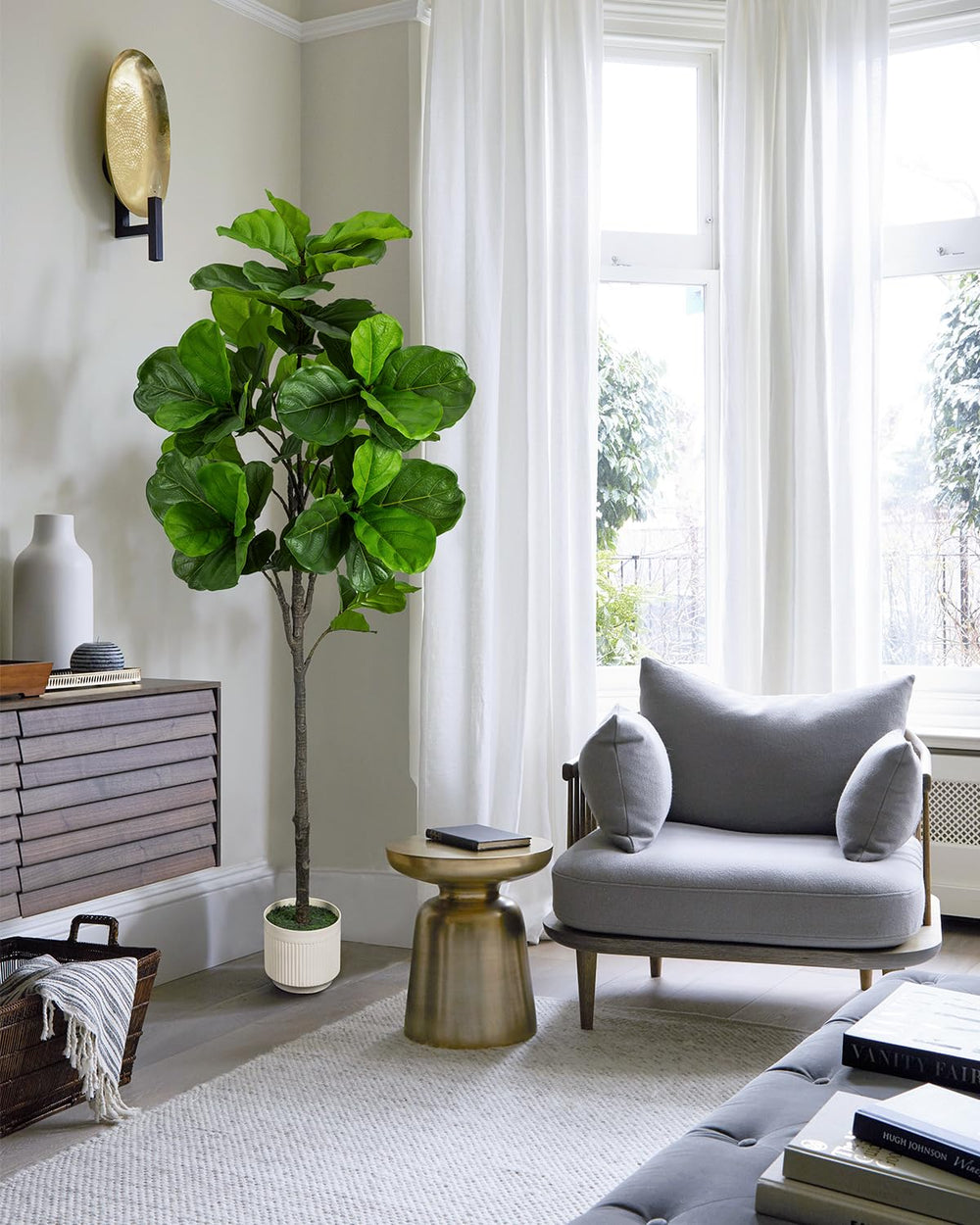 6ft Artificial Fiddle Leaf Fig Tree with Planter
