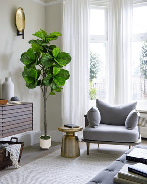 6ft Artificial Fiddle Leaf Fig Tree with Planter