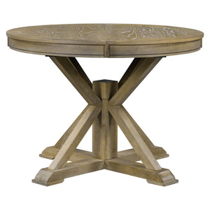 Round Extendable Dining Table with Butterfly Leaf