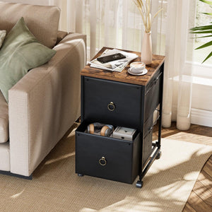 2-Drawer Mobile File Cabinet with Casters