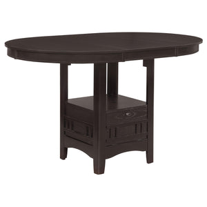 5-Piece Counter Height Dining Set – Oval Extendable Table with Storage & Upholstered Chairs
